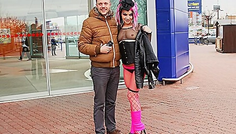 Bitchy goth chick has real group sex