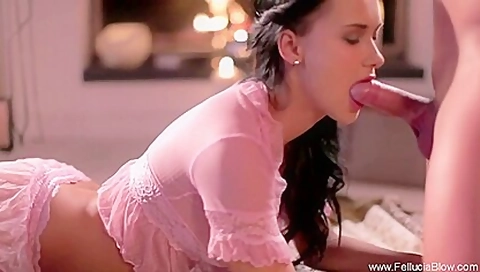 Beautiful Brunette By The Fireside - Mia Magma